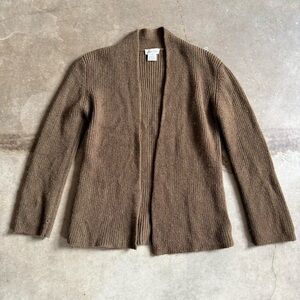 Calvin Klein Brown Cardigan 100% Wool Sweater